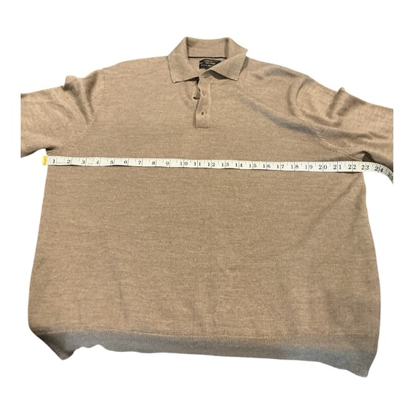 Club Room Italian-Spun Yarn Men’s Long Sleeve Polo Sweater | Beige Knit Size L - Picture 4 of 6